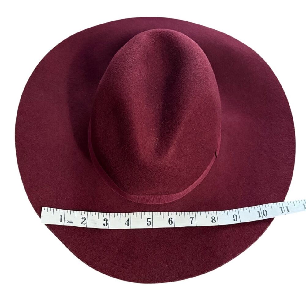 Express Burgundy Wool Flet Fedora O/S